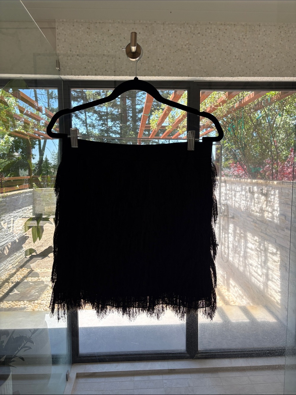 Max Studio Black Fringe Mini Skirt